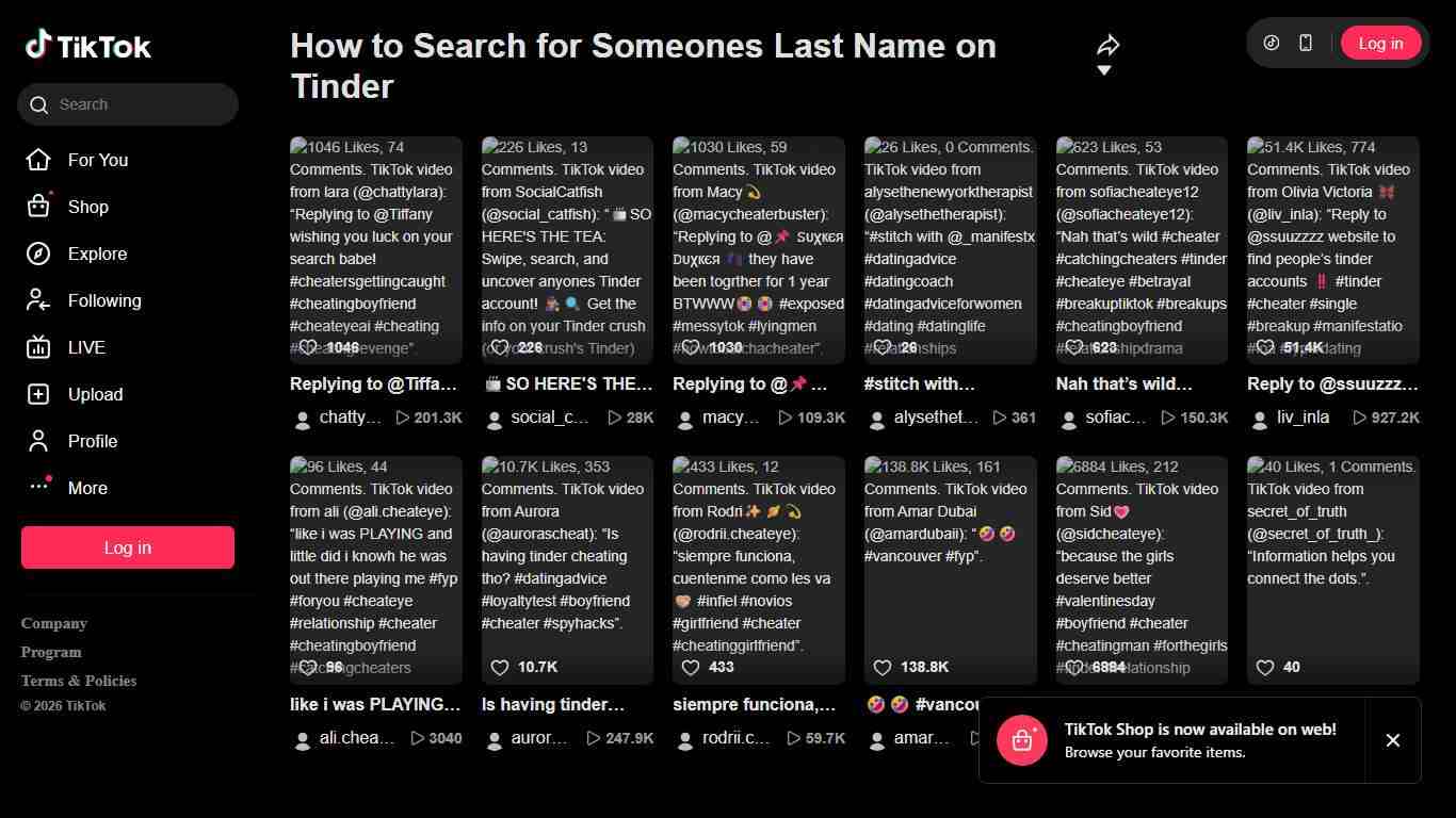 How to Search for Someones Last Name on Tinder TikTok